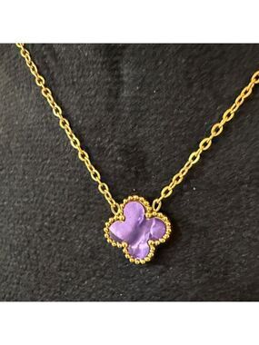 Stainless steel Clover necklace Stamped 18k Gold plated Women’s Clover Necklace